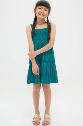 Green Nomi Solid Sleeveless Dress